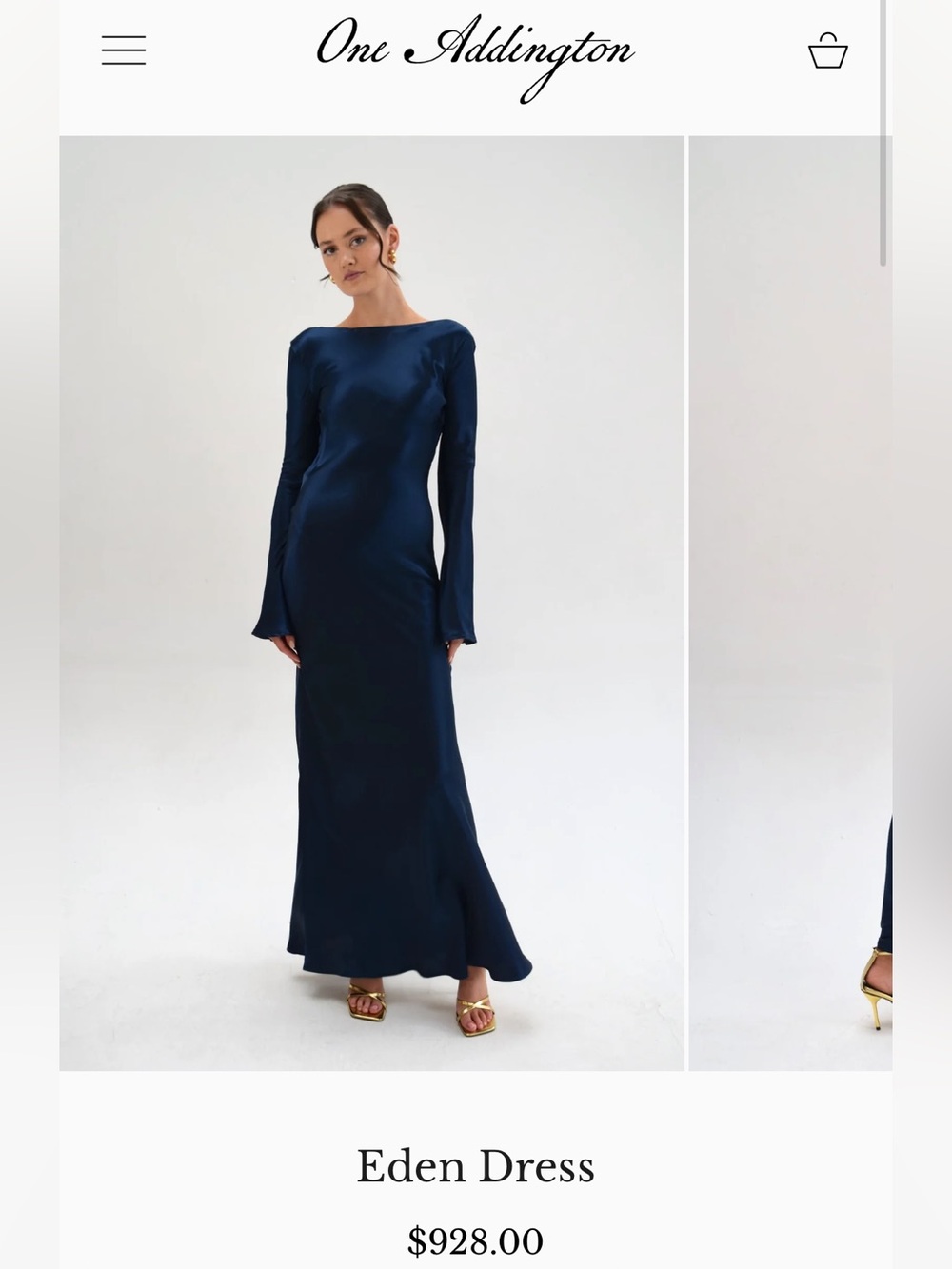 One Addington (rebrand from Olivia Rose the Label) Eden Long-Sleeve Gown - Navy